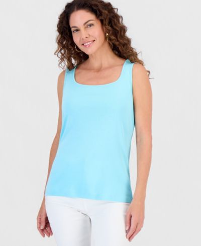 Женский топ Style & Co Petite Square Neck Cotton Tank Top