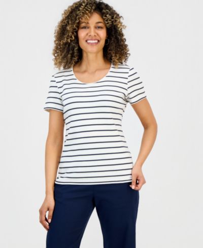 Женский топ Style & Co Petite Scoop-Neck Short-Sleeve