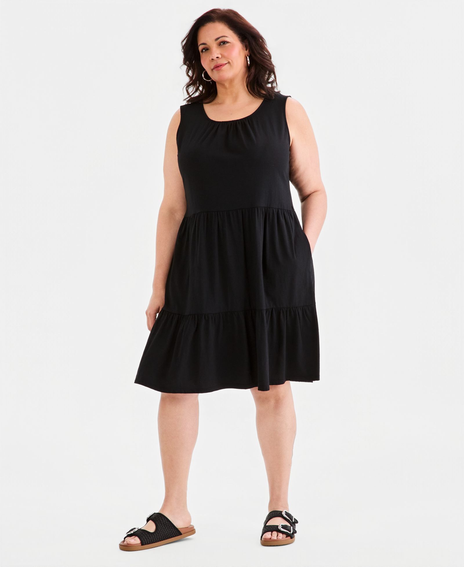 Женское многослойное платье-топик Style & Co Plus Size без рукавов