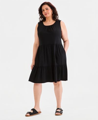 Женское многослойное платье-топик Style & Co Plus Size без рукавов