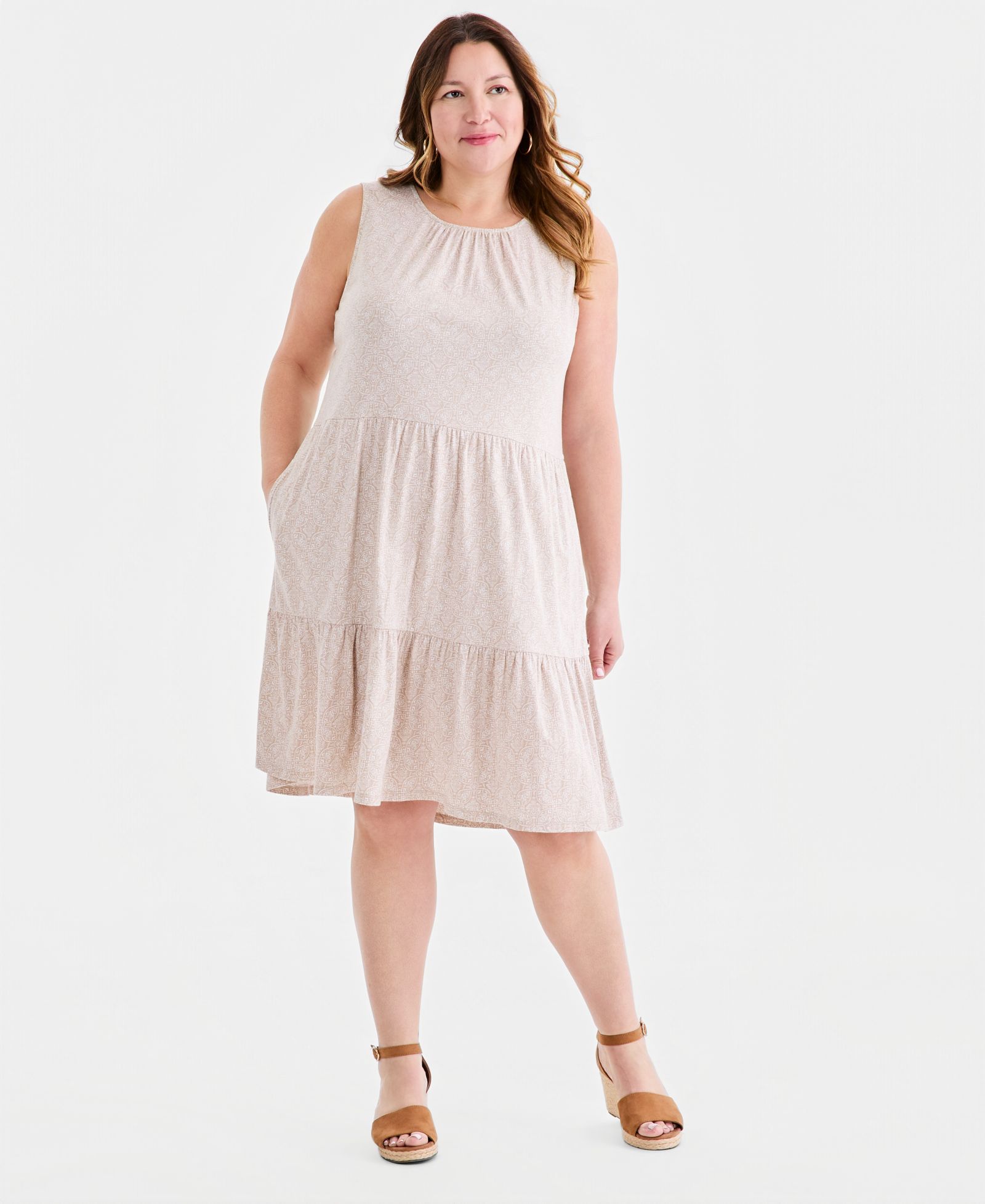 Style & Co Plus Size многослойное платье-майка без рукавов