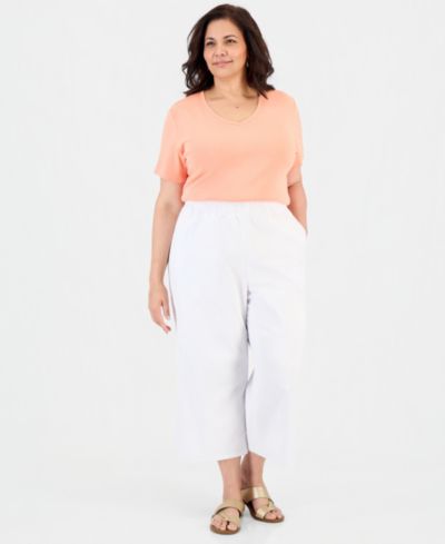 Брюки Style & Co Plus Pull-On Wide-Leg Capri