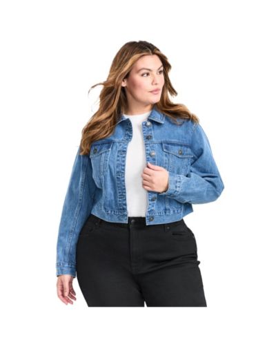 AVENUE Women's Emma Denim Cropped Jacket