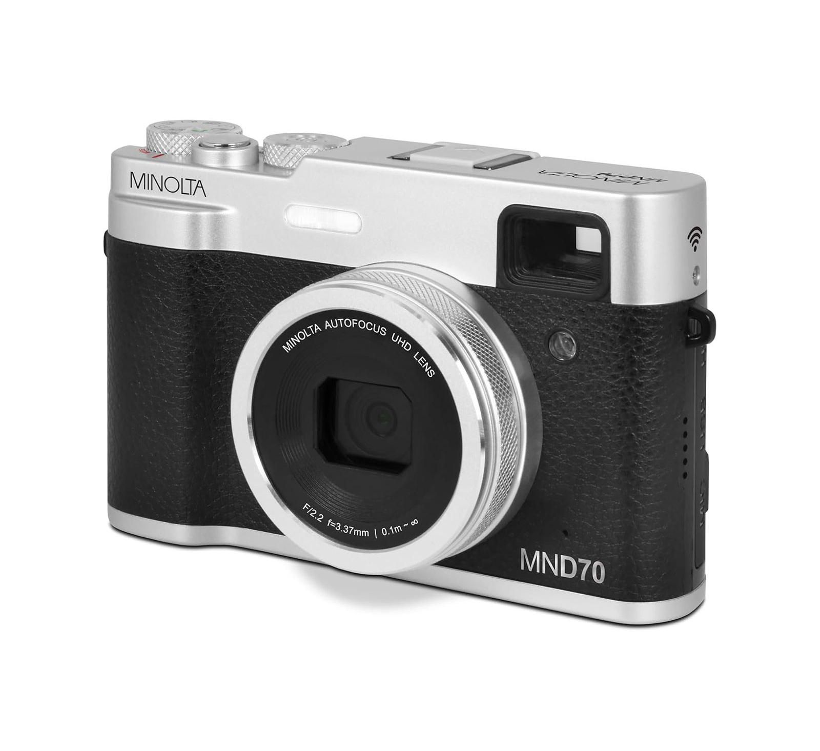 Камера Minolta MND70 Retro 48 MP Autofocus / 5K Ultra HD Dual Lens с Wi-Fi (Silver/Black)