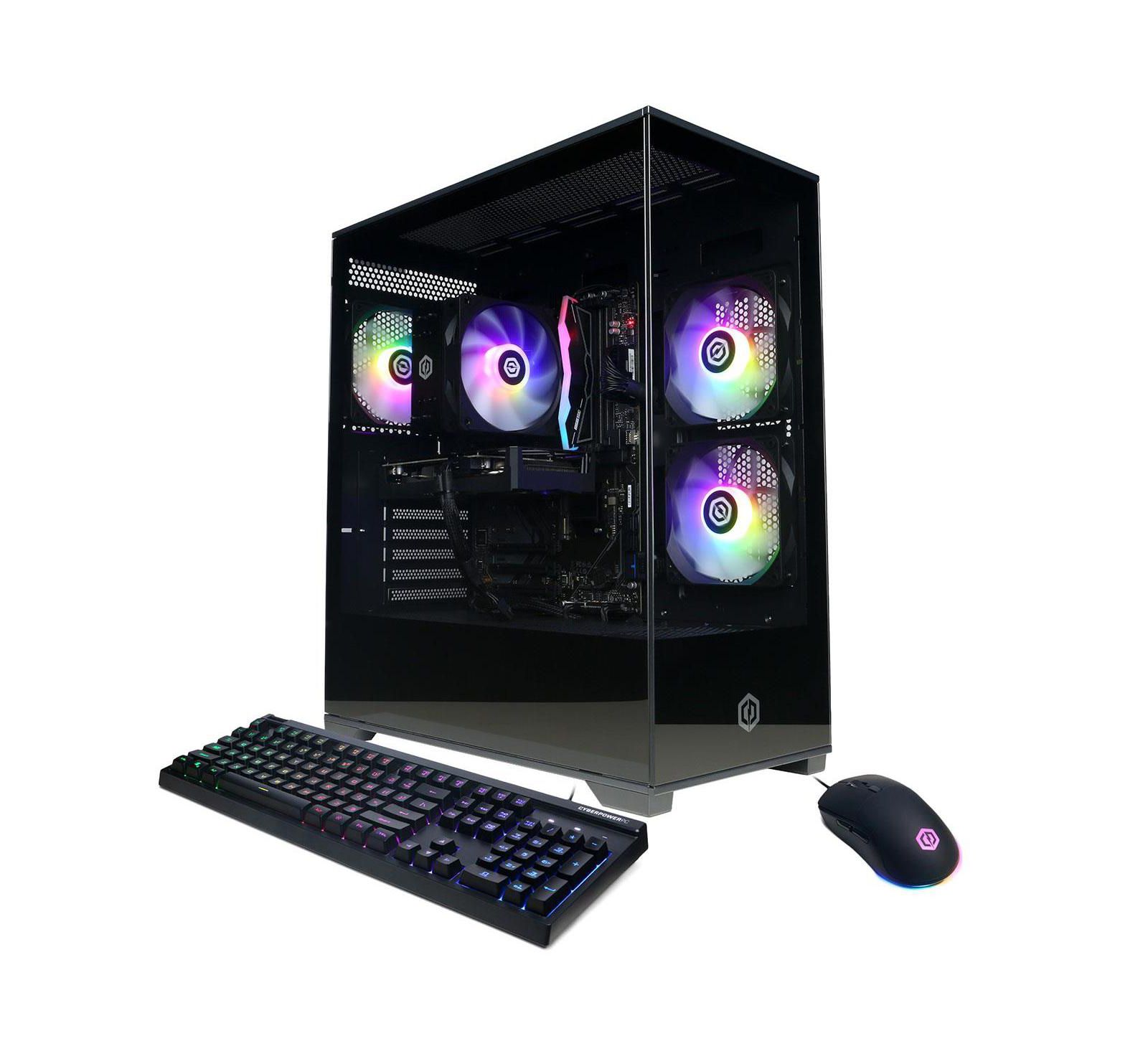 CyberPowerPC игровой настольный компьютер AMD Ryzen 5 8400F 4.2GHz, 16GB RAM, 1TB SSD, NVIDIA GeForce RTX 5060 Ti 8GB, Windows 11 Home, Black