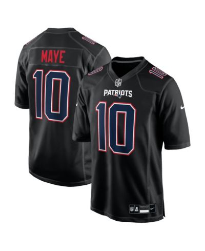 Nike Men's Drake Maye Carbon Black New England Patriots Game Jersey