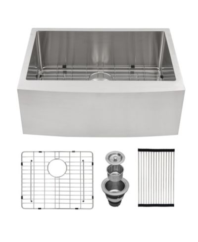 flynama 24x21x10 Inch Farmhouse Kitchen Sink 16 Gauge T304 Stainless Steel Apron Front Single Bowl