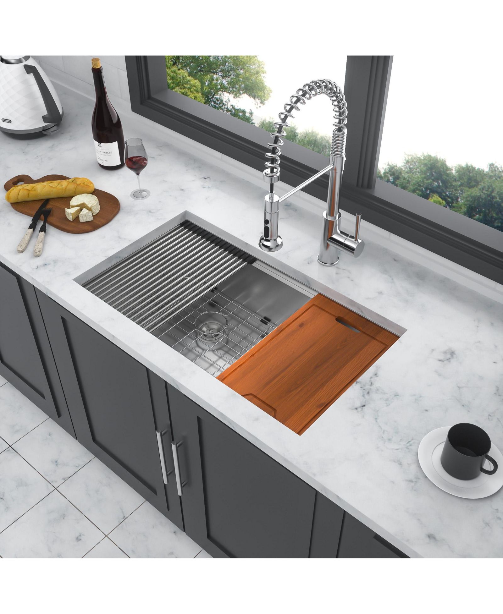 flynama 30x19x10inch Double Bowl Undermount Kitchen Sink 16 Gauge 60 and 40 Split 10 Deep Basins