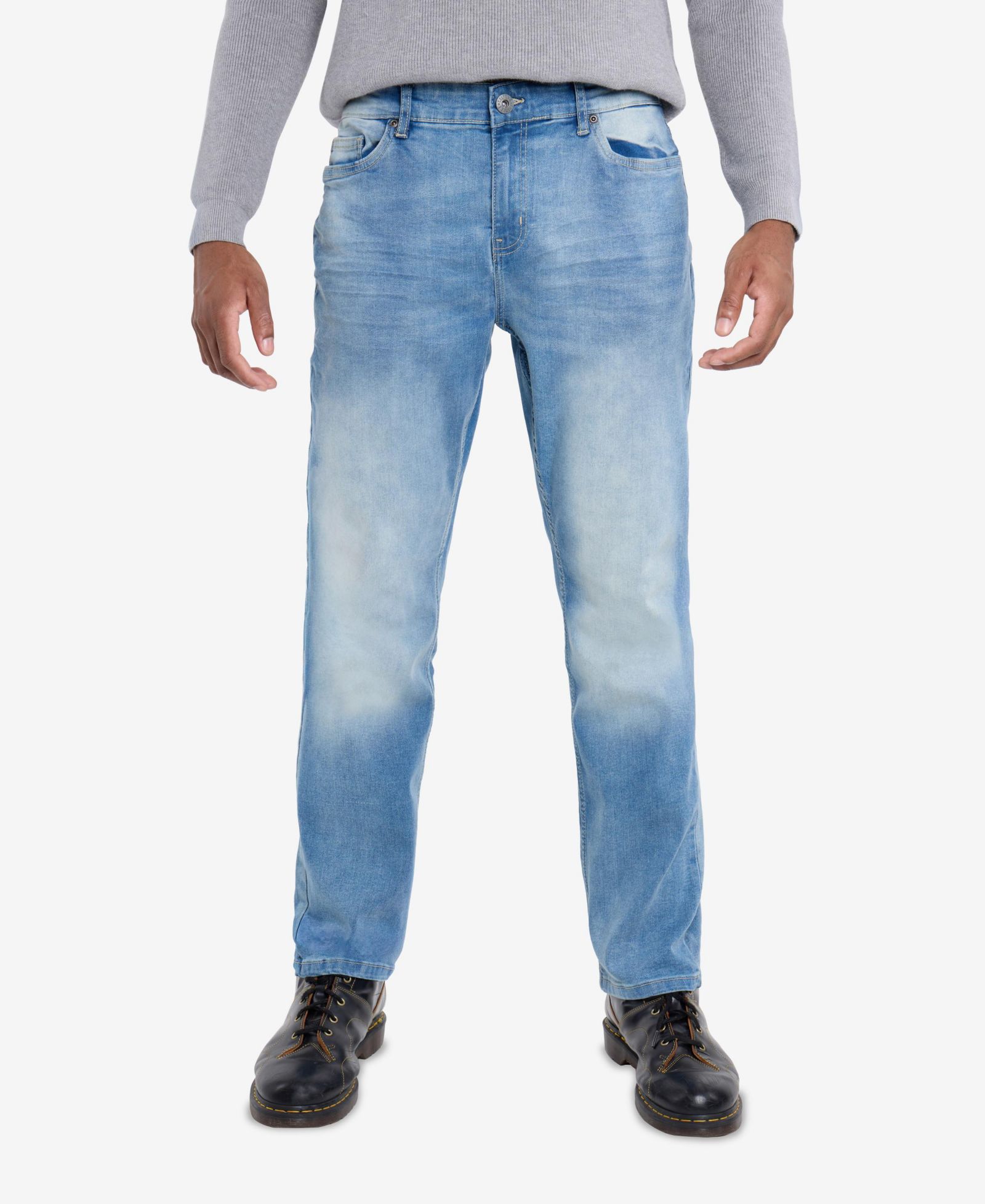 CULTURA Men's Pieced Pockets Slim Fit Jeans