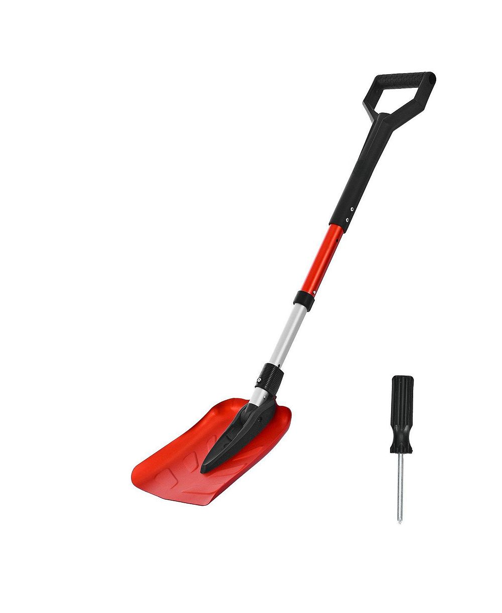 Mecale Foldable Snow Shovel, 9" Wide, Adjustable 36"-40", D-Handle, Lightweight Aluminum Alloy, Car/Camping