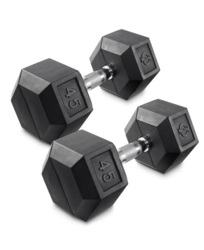 Philosophy Gym Rubber Coated Hex Dumbbell Hand Weights, 30 lb Pair