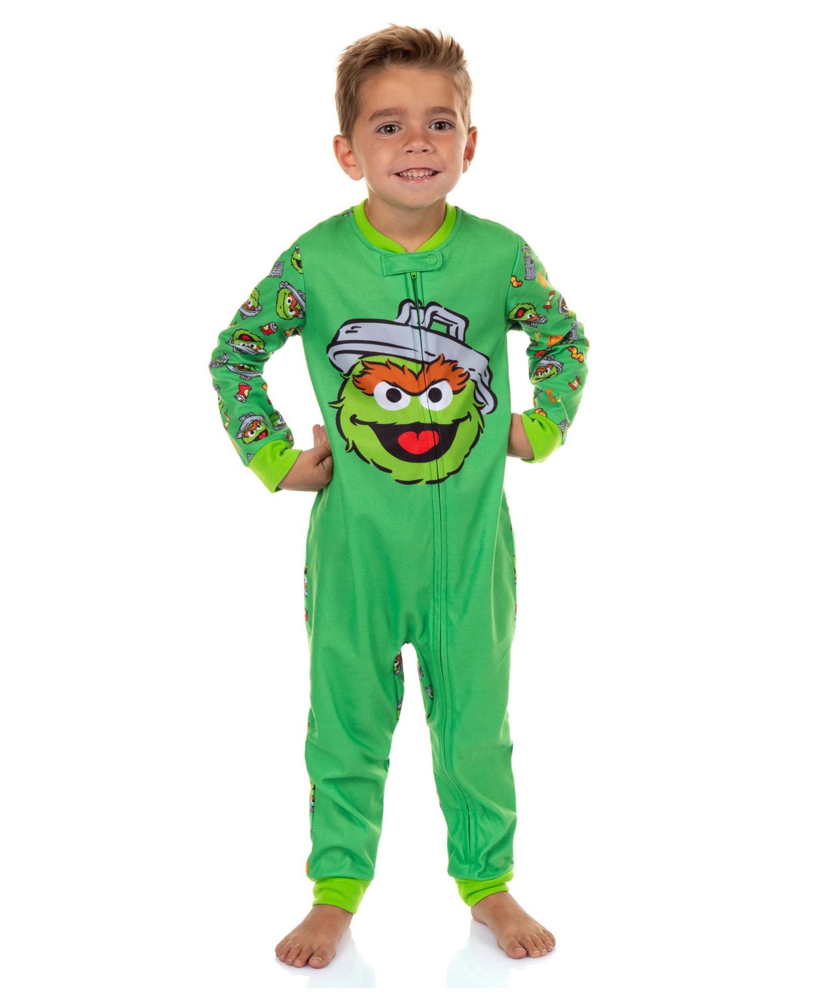 Детский комбинезон Sesame Street Oscar The Grouch с молнией спереди