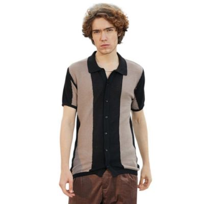 Campus Sutra Men's Panel-Knit Slim-Fit Shirt