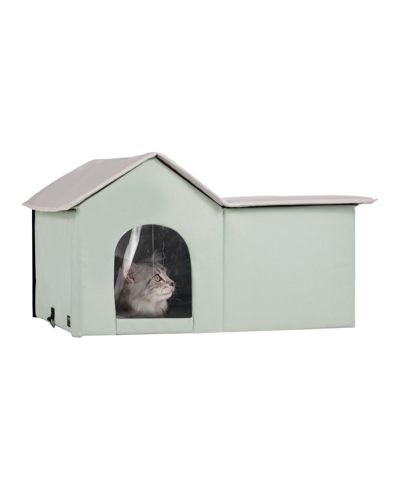 COZITO Large Heated Foldable Outdoor Cat Shelter, Green
