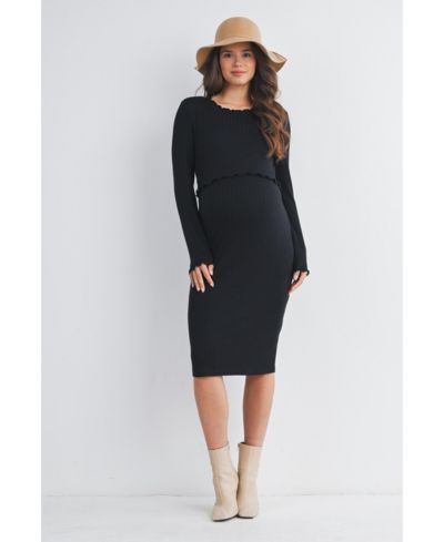 Женское платье Hello Miz Maternity с длинным рукавом и круглым вырезом