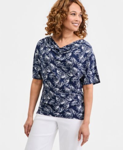 JM Collection Женский трикотажный топ с V-образным вырезом