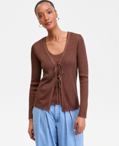 I.N.C. International Conccepts Women's Double-Tie Cardigan Sweater, Macy's Exclusive