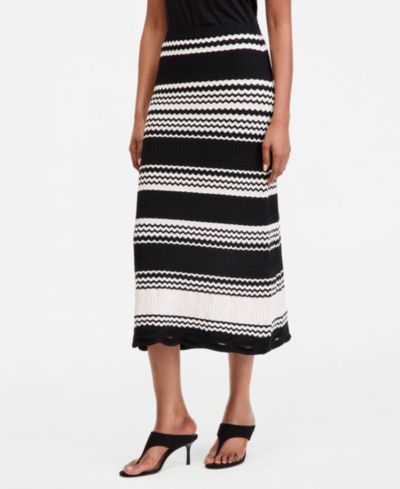 I.N.C. International Concepts Women's Stripe Crochet Midi Skirt, Macy's Exclusive