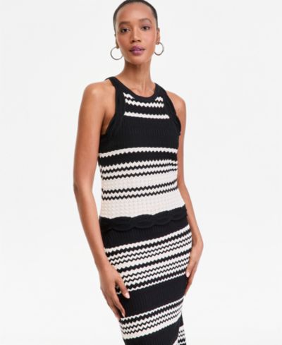 Женский топ I.N.C. International Concepts Stripe Crochet Sleeveless