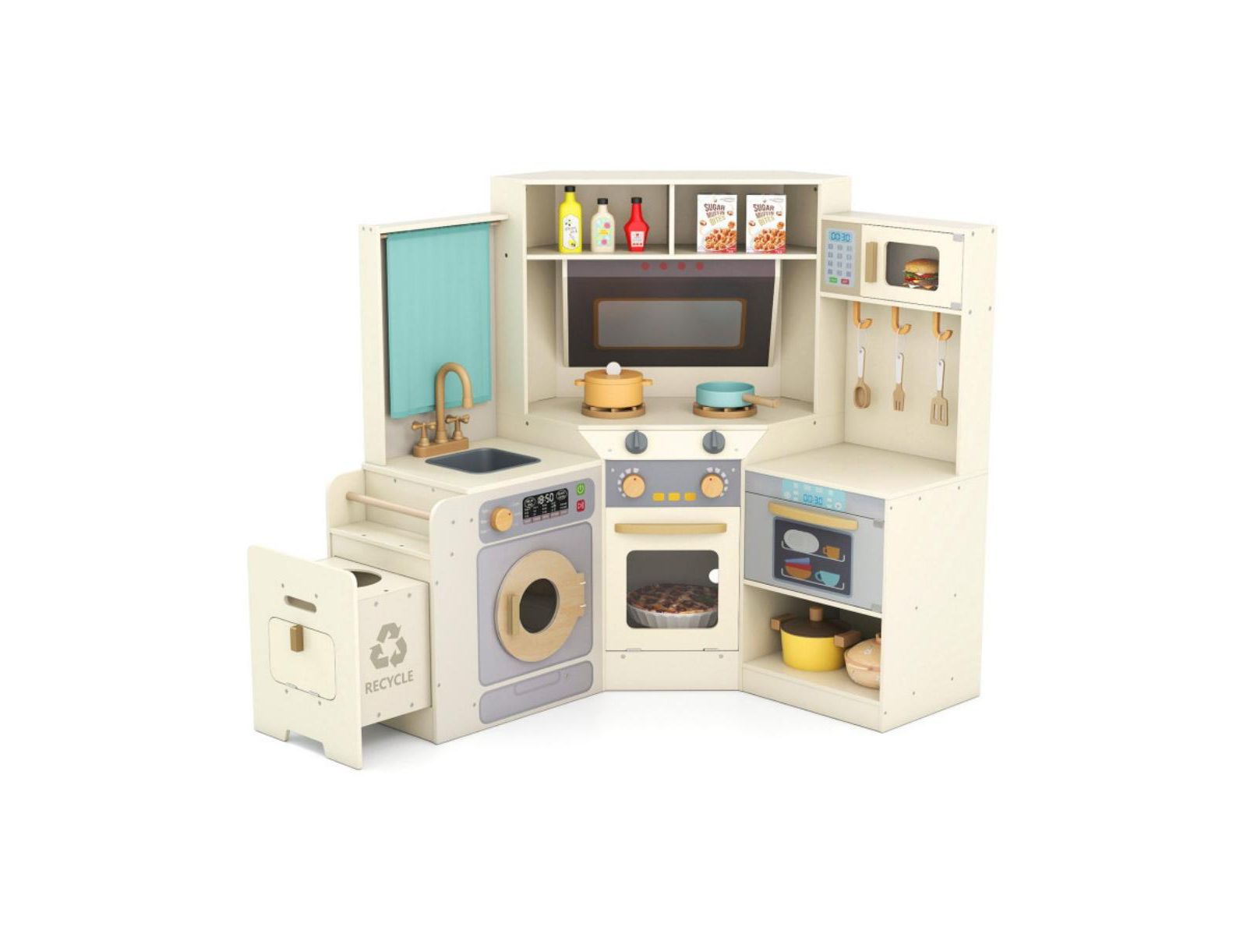 Детская игровая кухня Kids Corner Wooden с реалистичными функциями приготовления