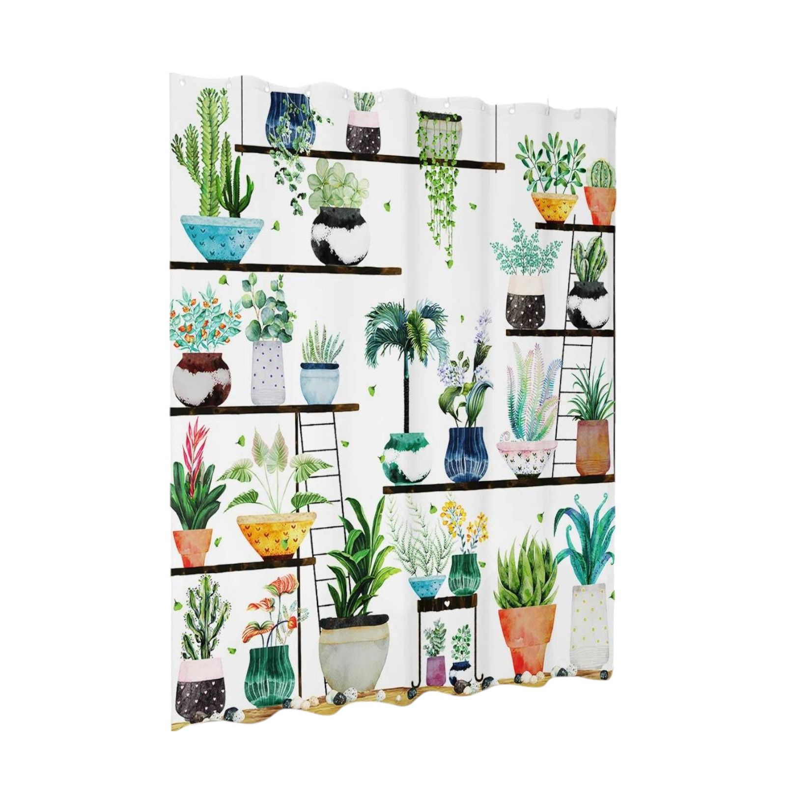 Штора для душа Slickblue 72-in. Watercolor Plants Botanical Floral Flower Pots
