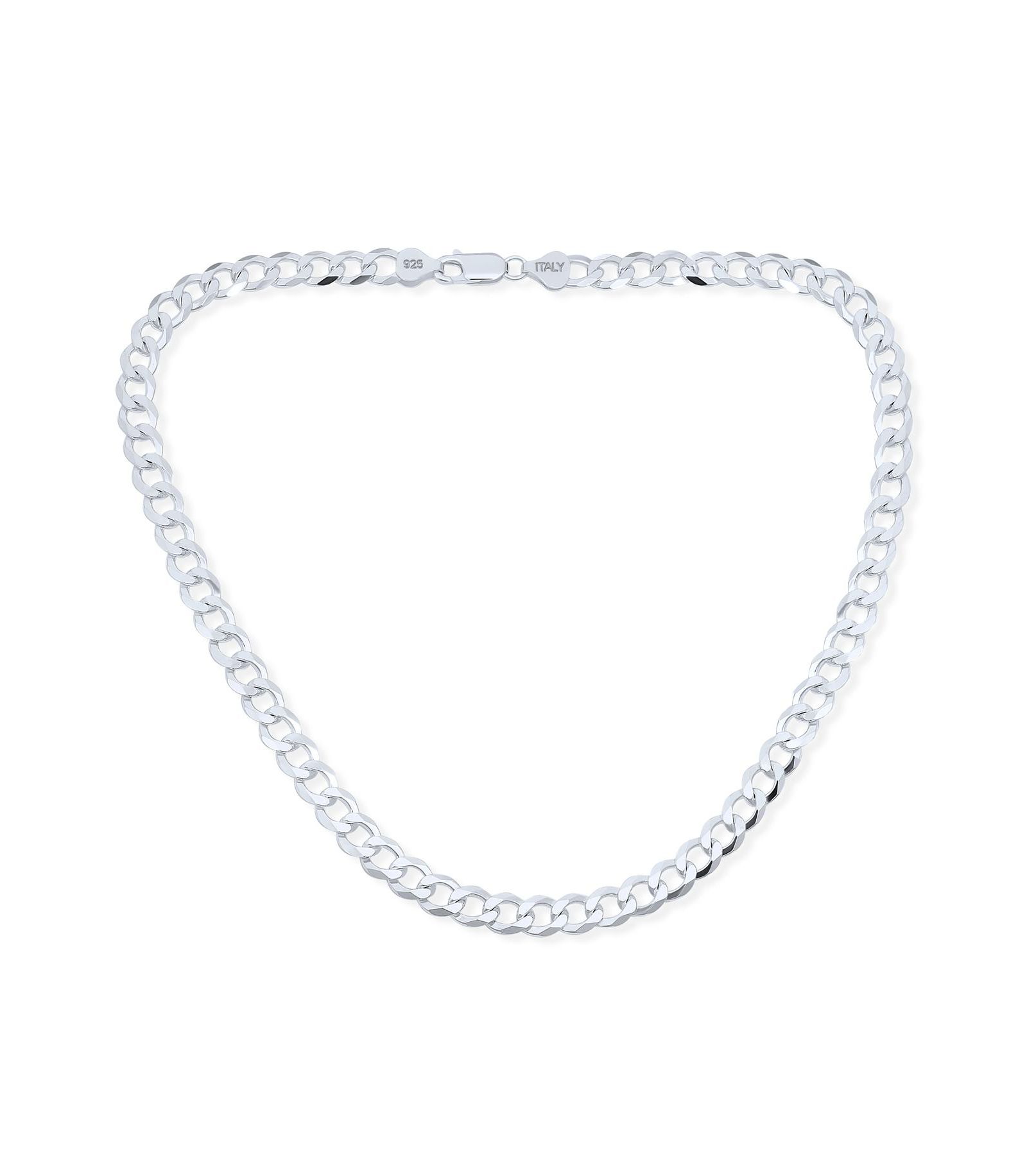 Ожерелье Bling Jewelry Miami Cuban Curb Chain Link из серебра .925 7MM, 20 Inch