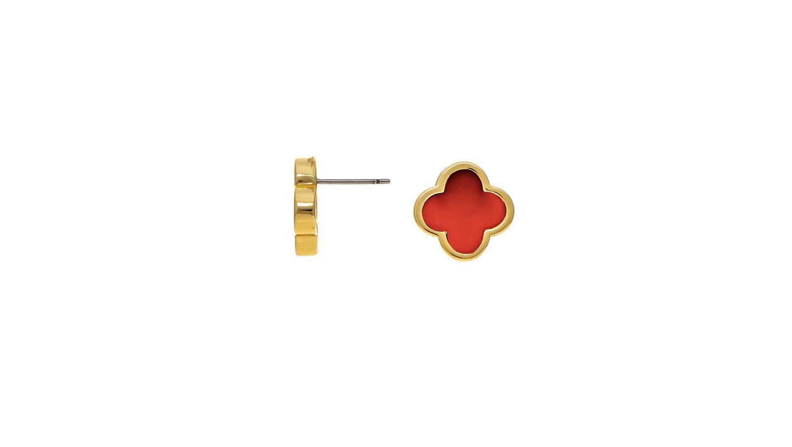 Серьга-гвоздик Rivka Friedman Carnelian Flower