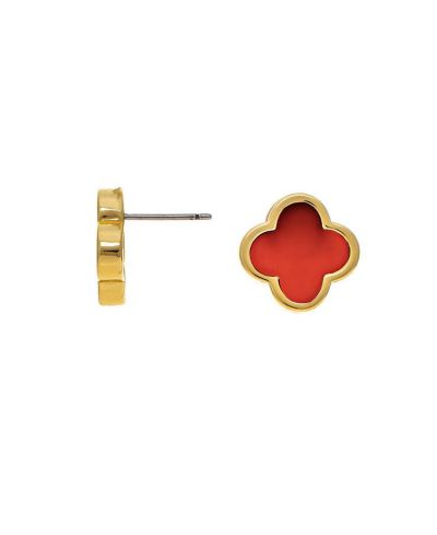 Серьга-гвоздик Rivka Friedman Carnelian Flower