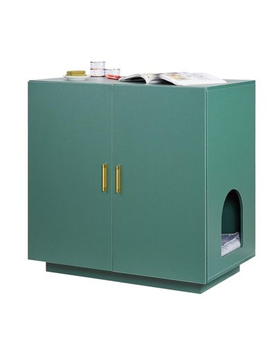 COZITO 31.5" Ventilated Wooden Litter Box Enclosure with Double Doors