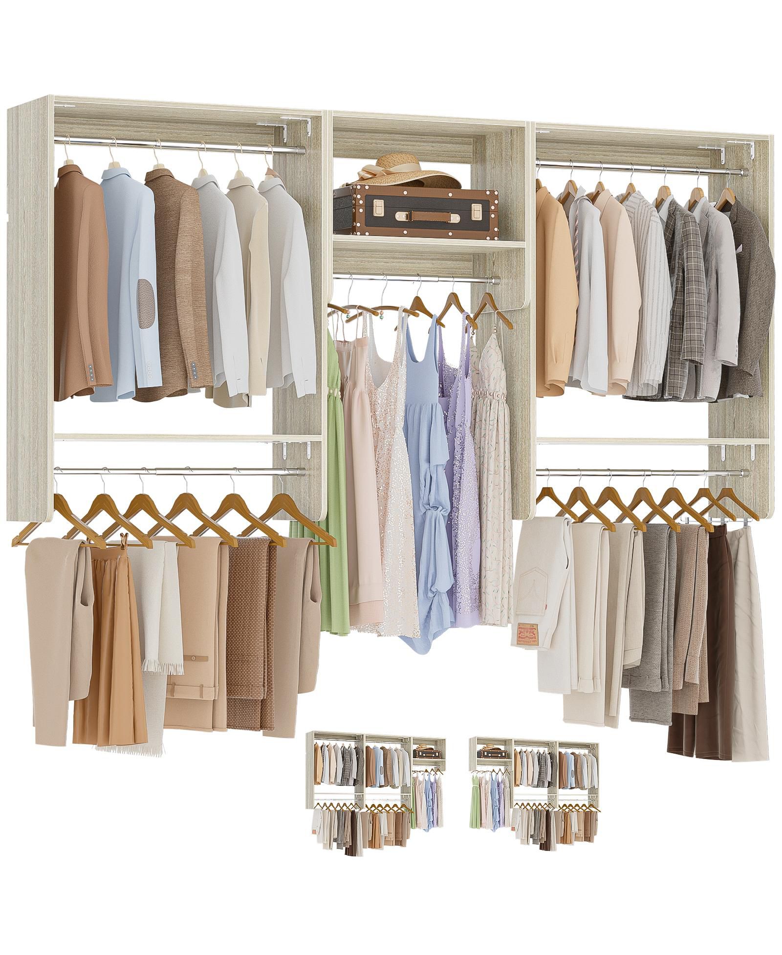 Система хранения для шкафа Aheaplus 23.6'' - 94.4'' Hanging Closet System Starter Kit