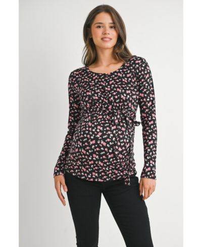 Женский топ Hello Miz Maternity Long Sleeve Floral Tie Waist