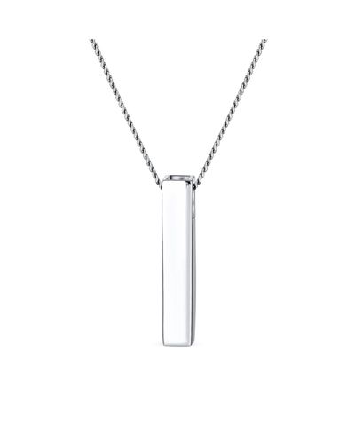 Bling Jewelry Минималистичный вертикальный кулон-подвеска из стерлингового серебра.925