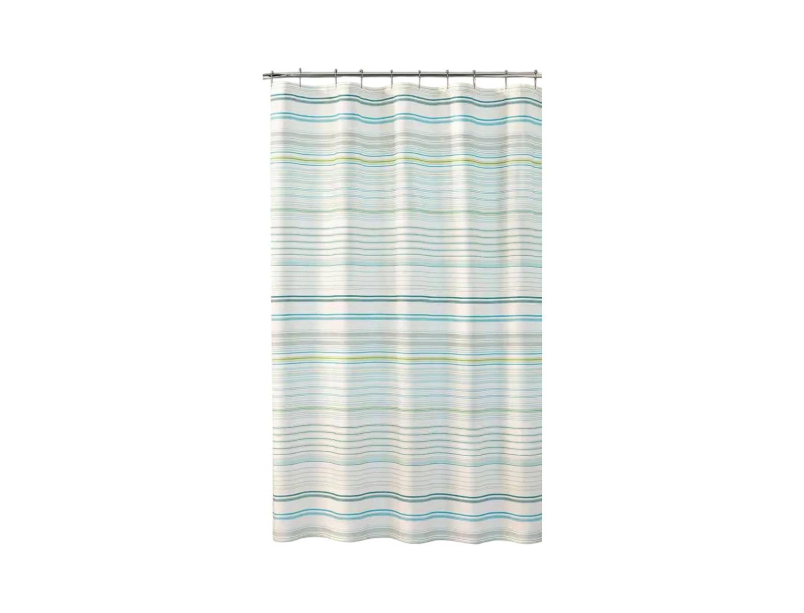 Slickblue хлопковая шторка для душа в полоску Cabana Stripe, цвет Sea Breeze Blue Green White, 72 дюймов