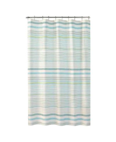 Slickblue хлопковая шторка для душа в полоску Cabana Stripe, цвет Sea Breeze Blue Green White, 72 дюймов