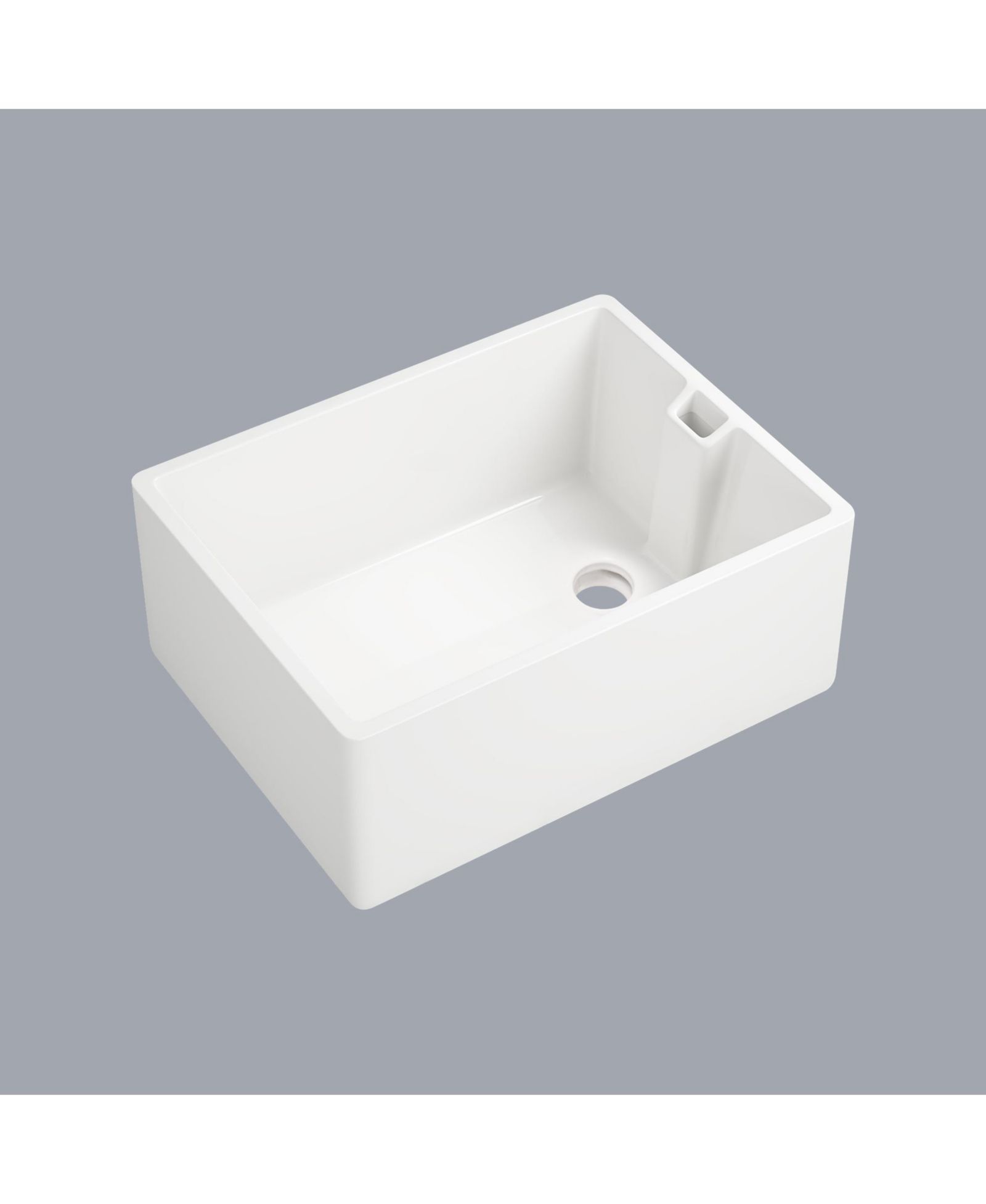flynama 23.6x18inch White Ceramic Kitchen Sink Single Bowl High Temperature Firing Durable