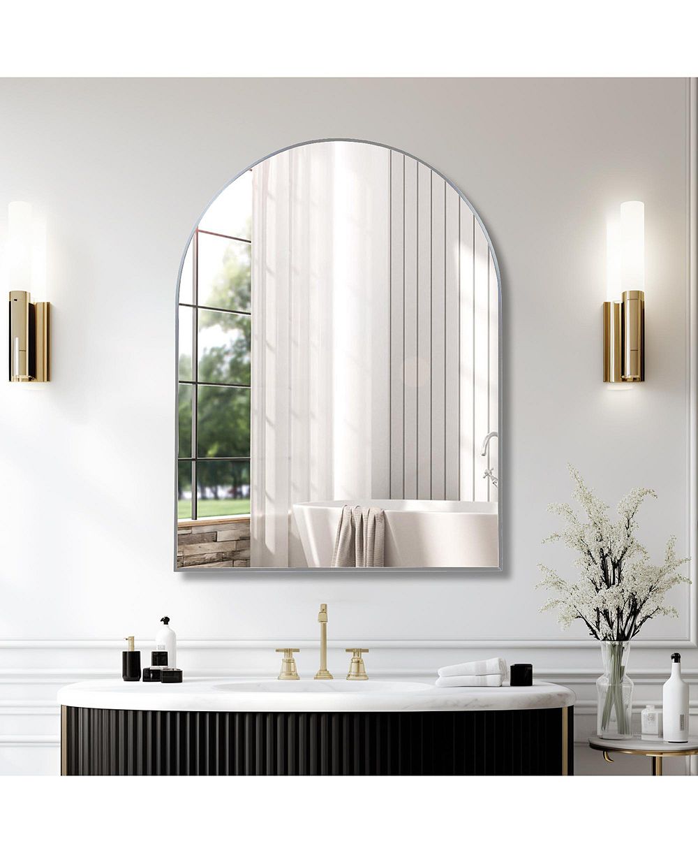 RAINSKEN арочное зеркало для ванной 30x40 дюймов, настенное с алюминиевой рамой