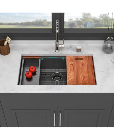 flynama кухонная мойка из нержавеющей стали с аксессуарами 33x19x9inch