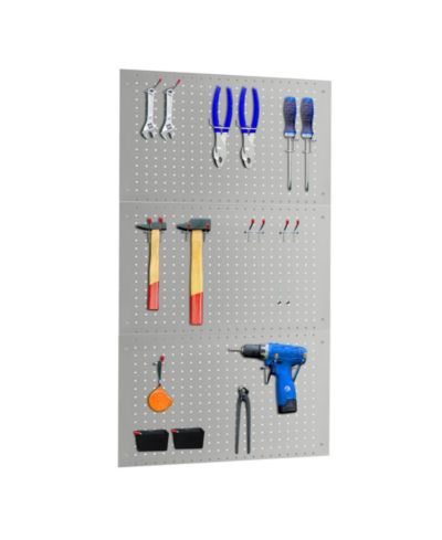 LUGO Pegboard 3PC  Wall Organizer Panels 24"x16", Gray