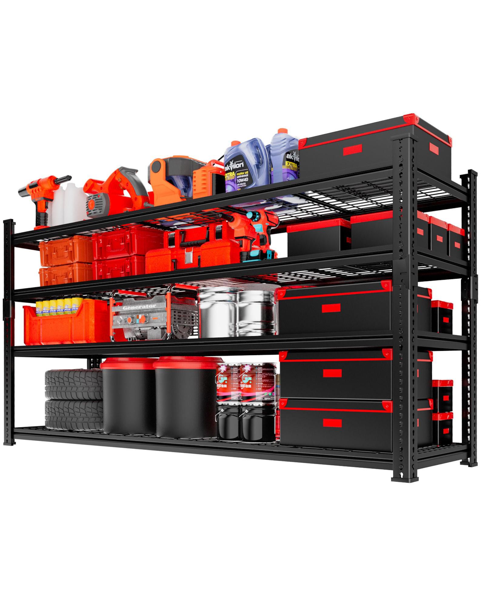 Lovmor 4-Tier 60 in W x 60 in H x 24 in D Adjustable Heavy Duty Metal Shelving Unit