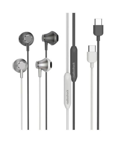 Наушники RadioShack 2 Pack (1 Gray and 1 White) In-Ear с разъемом Type-C для смартфонов