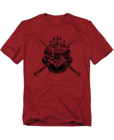 Harry Potter Men's Hogwarts Crest With Wands T Shirt