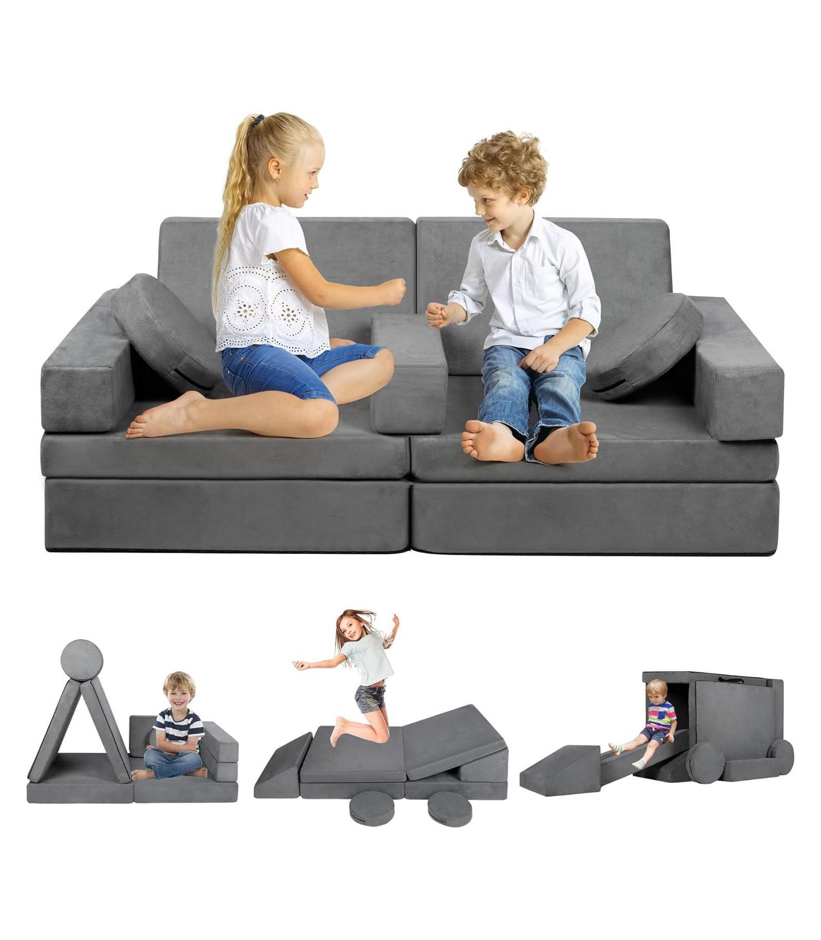 Kinder King Modular-Convertible 9-Piece Sofa, Ages 3+