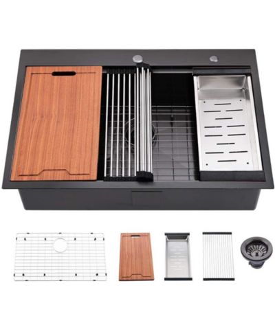 Кухонная мойка flynama 33x22x10 Inch Single Bowl SUS304 Stainless Steel