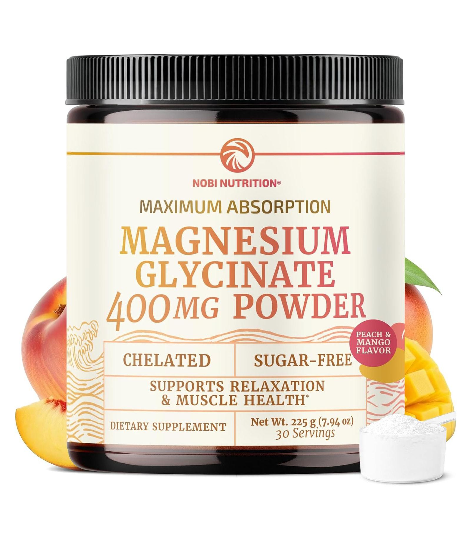 Магний Nobi Nutrition Powder, Peach Mango, 105gm