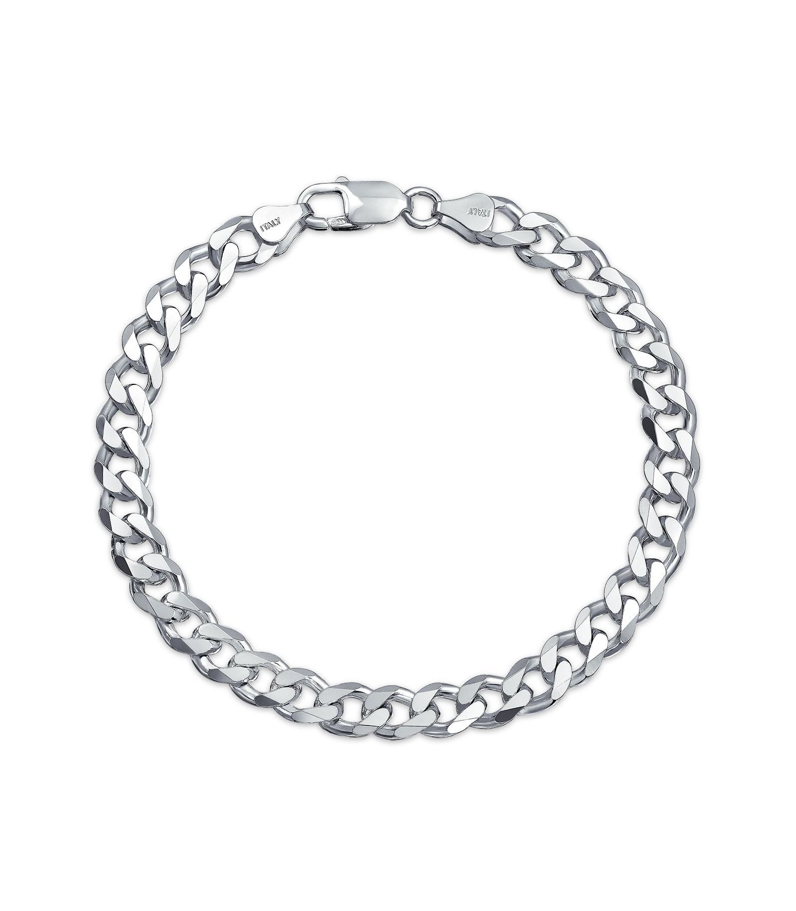 Bling Jewelry Solid Heavy 8MM Miami Cuban Curb Link Bracelet .925 Sterling Silver 9 Inch