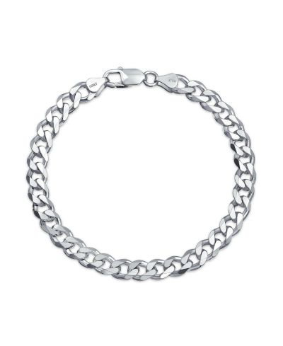 Bling Jewelry Solid Heavy 8MM Miami Cuban Curb Link Bracelet .925 Sterling Silver 9 Inch