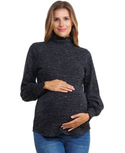 Топ Hello Miz Maternity Shimmer Long Sleeve Mock Neck Top