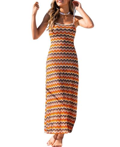 Женское пляжное платье Cupshe Neon Moon Striped Maxi