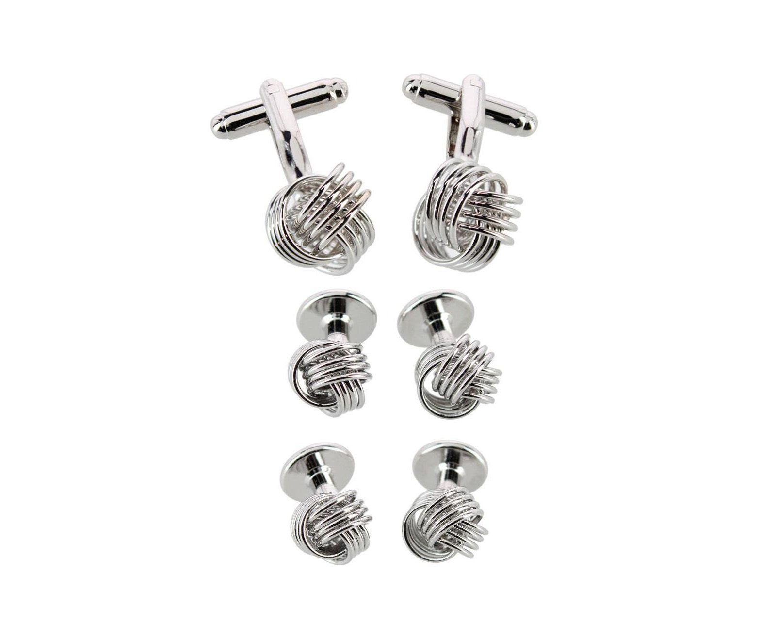 TRAFALGAR Men's Kenneth Knot Formal Set (2 Cuffs + 4 Studs)