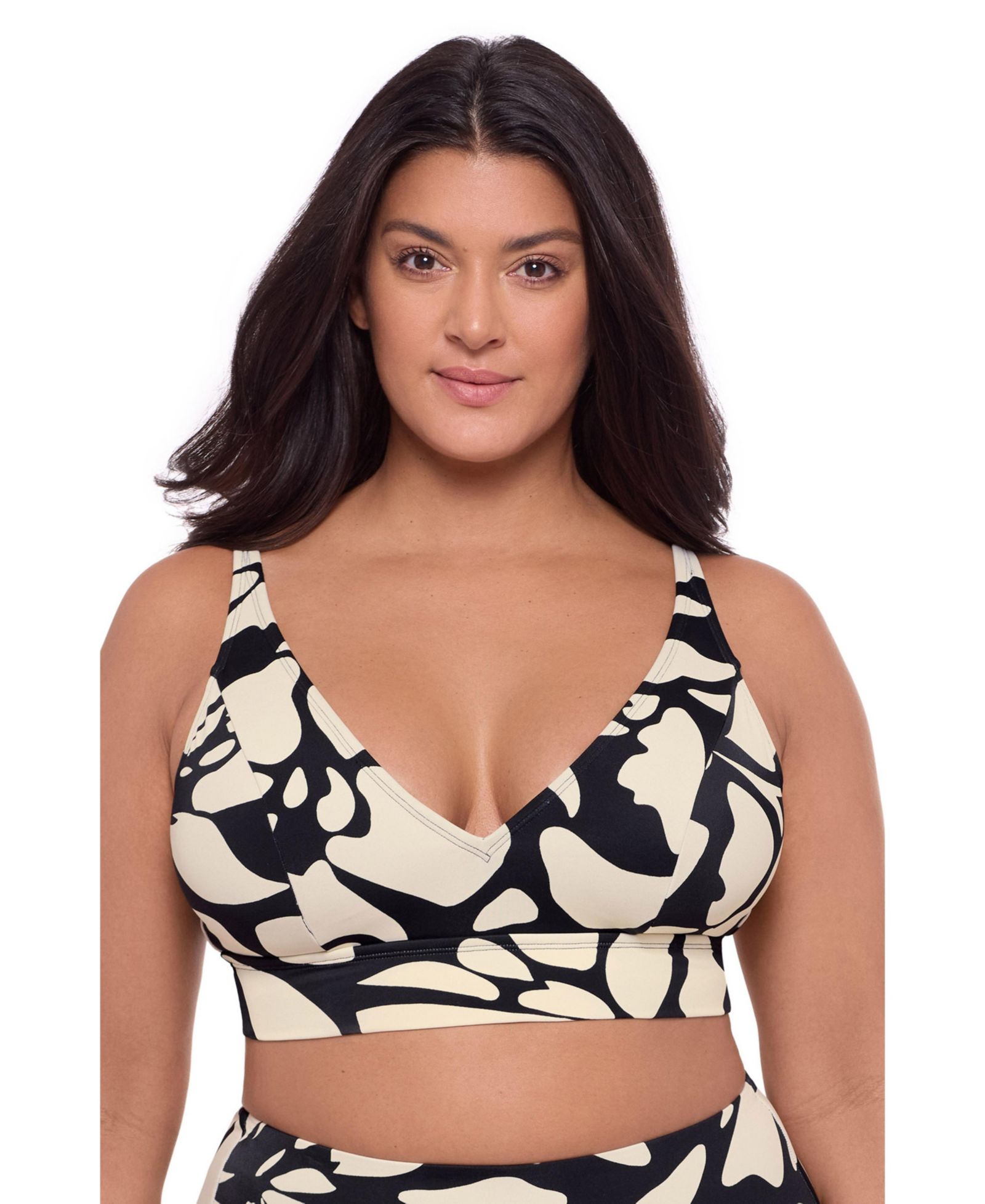 Женский топ S3 Apparel Women's Supportive Banded Plunge V-Neck Bralette Swimsuit